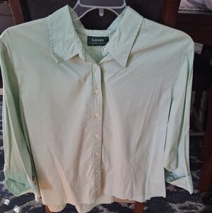 Lauren Ralph Lauren Light Green Button-Up Shirt